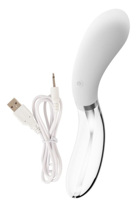 Vibrator curbat cu 10 moduri de vibrație Curve LED Vibrator (20,5 cm) Glass/Silicone - Img 2