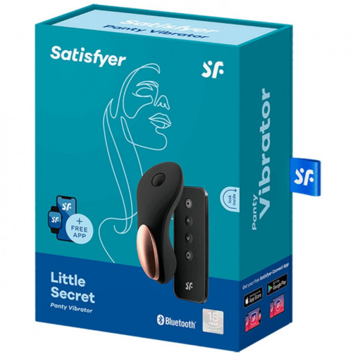 Vibrator din silicon pentru chiloti cu telecomanda Satisfyer Little Secret Black (8.5cm) - Img 4