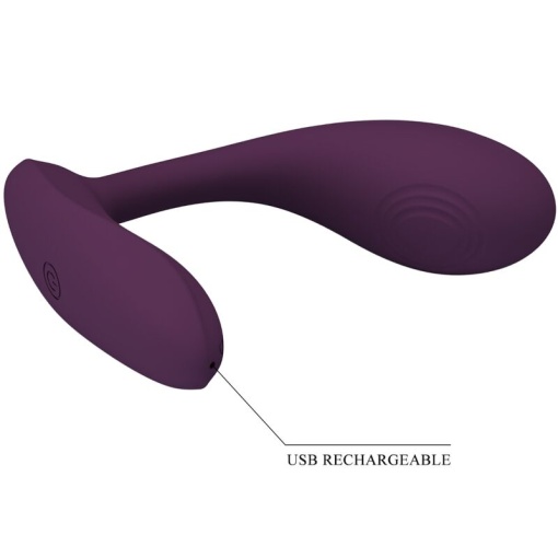 Vibrator G-Spot din silicon, cu aplicatie PRETTY LOVE BAIRD LILA - Img 7