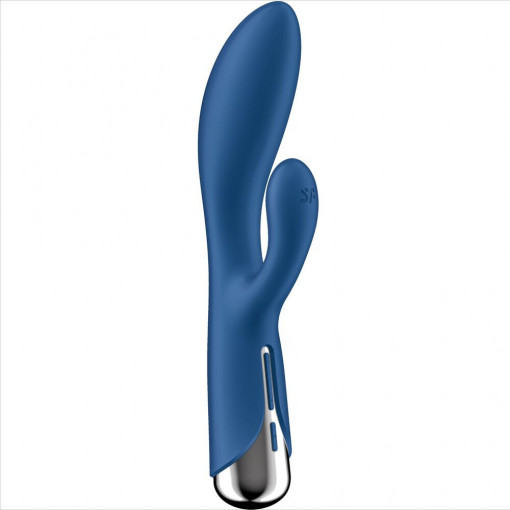 Vibrator iepure cu 12 programe de vibrații intense Satisfyer Spinning Rabbit 1, blue (20cm) - Img 5