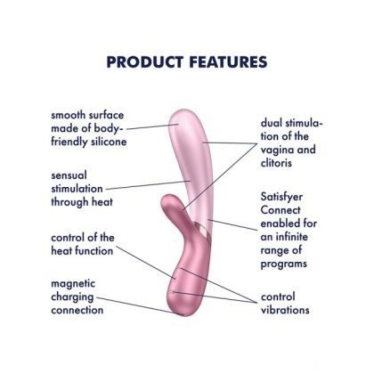 Vibrator rabbit cu incalzire 12 programe de vibrații prestabilit Satisfyer Hot Lover - Img 2