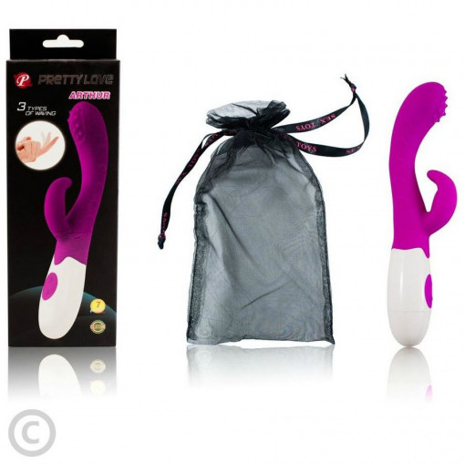 Vibrator rabbit de mici dimensiuni, din silicon Pretty Love Arthur 20cm - Img 3