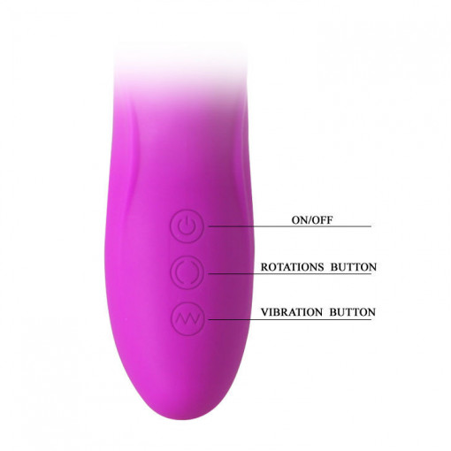 Vibrator rabbit high tech din silicon cu miscare inainte-inapoi Vibrator Pretty Love Ward In-Out 26cm - Img 7