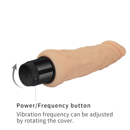 Vibrator realist din material cyberskin Real Feel Cyberskin Vibrator 20cm (inserabil 17cm) - Img 3