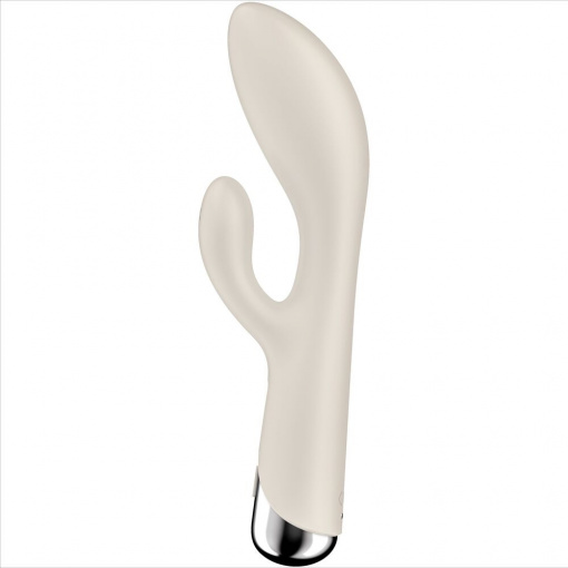 Vibrator rotativ cu stimulare punct G si clitoris Satisfyer Spinning Rabbit 1 Beige