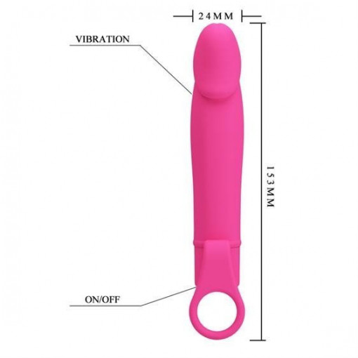 Vibrator subtire din silicon Pretty Love Xiuhcoathl Vibrator Pink 15.3cm - Img 2