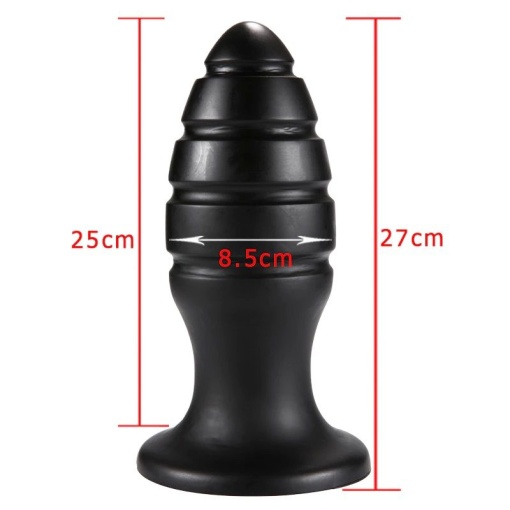 X-Men 10" Extra Girthy Butt Plug Black VIII (27cm x 8.5cm) - Img 2