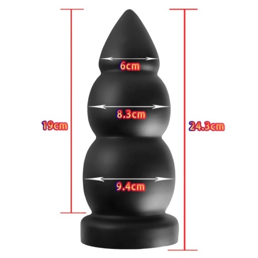 X-MEN Butt Plug Black 24.3cm x 9.4cm - Img 2