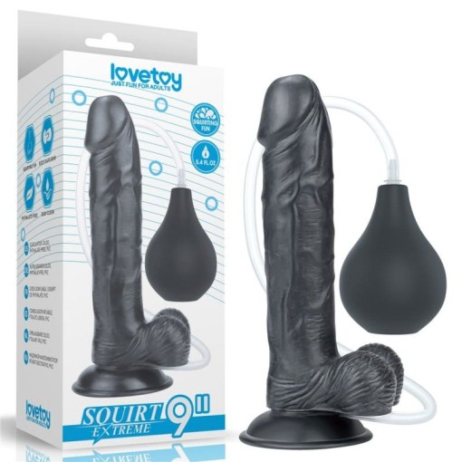 Dildo cu ejaculare 9 Squirt Extreme Dildo - Black-23cm - Img 4