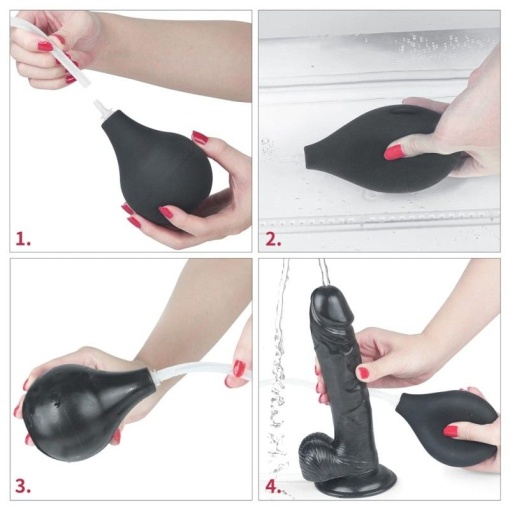 Dildo cu ejaculare 9 Squirt Extreme Dildo - Black-23cm - Img 6