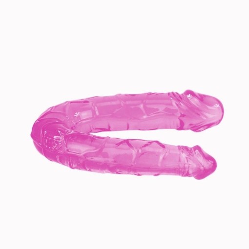 Dildo dublu transparent DOUBLE DONG PURPLE, 30CM culoare mov