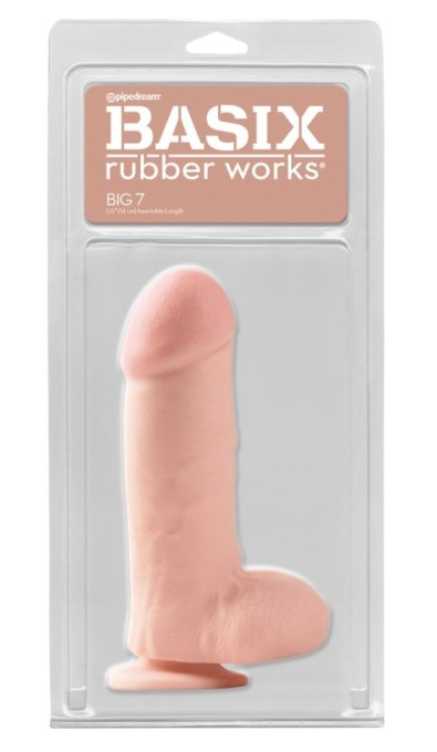 Dildo realist. Cu ventuza, compatibil cu strap-on BasicX Big 7" (20.3 cm) - Img 2