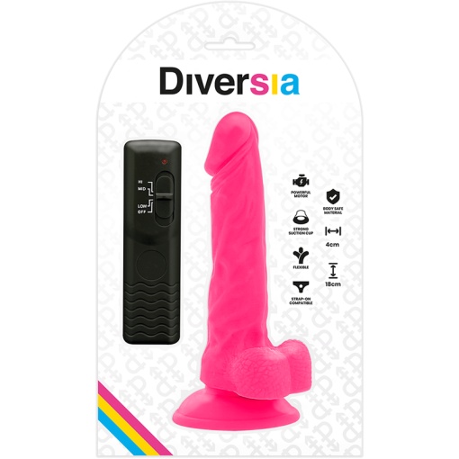 Dildo vibrator flexibil prevazut cu ventuza de fixare Diversia culoare Roz marime ROZ 18 CM -Ø- 4 CM - Img 5