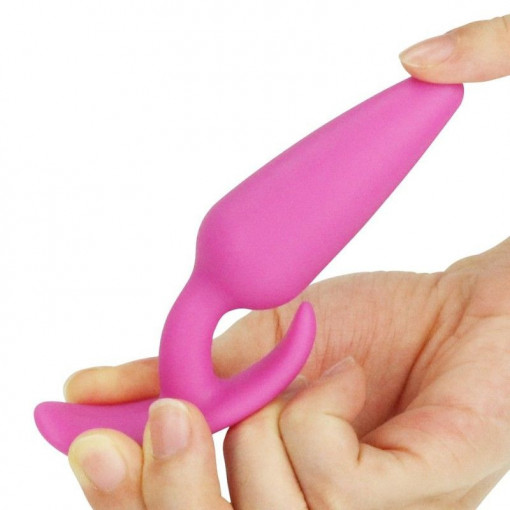 Dop anal cu maner de manevrare LURE ME Classic Anal Plug, Pink- S - Img 2