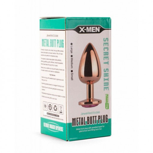 Dop anal Small Secret Shade Metal Butt Plug Rose (7.1cm) - Img 2