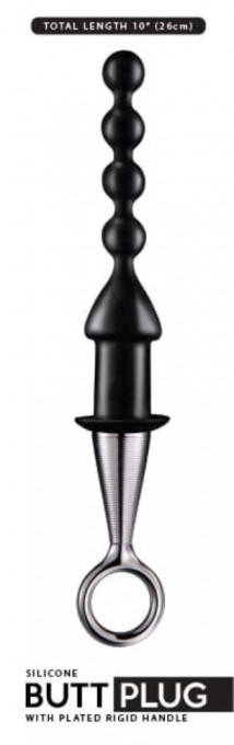 Dop anal unisex cu 4 bile 6.5" SILICONE BUTT PLUG (26cm) - Img 2