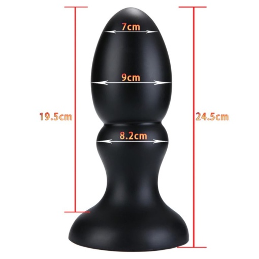 Dop anal X-MEN Huge Butt Plug Black (24.5cm x 9cm) - Img 3