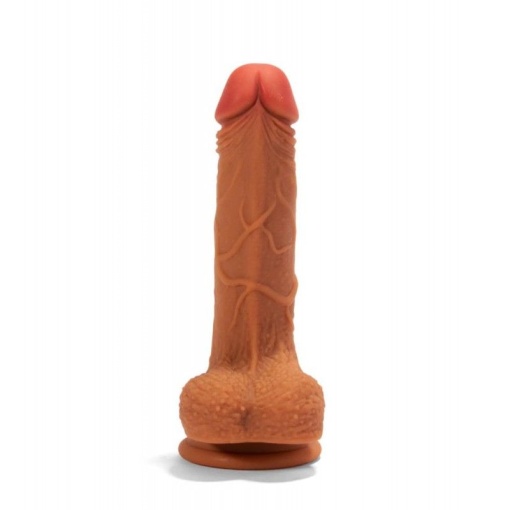 Double Layer Silicone Dildo Brown - Img 2
