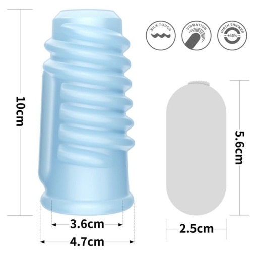 Inel erectie cu vibratii Vibrating Spiral Knights Ring Blue - Img 2