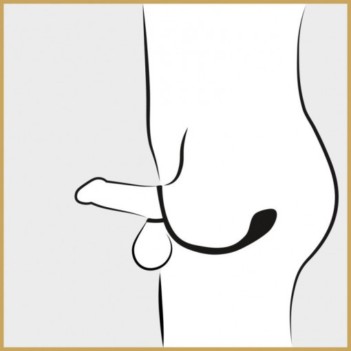 Inel pentru penis/testicule cu plug anal Cock &amp; ball ring with butt plug (22,5 cm) - Img 2