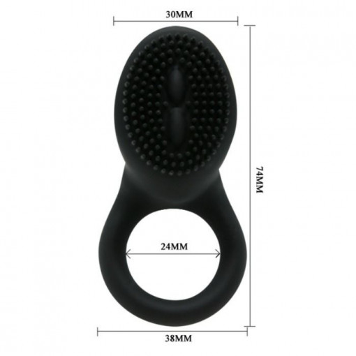 Inel vibrator din silicon cu stimulator clitoridian Pretty Love Cobra Black - Img 7