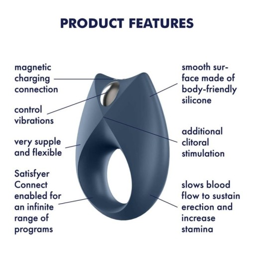 Inel vibrator din silicon cu vibratii si stimulator clitoris Satisfyer Royal One - Img 3