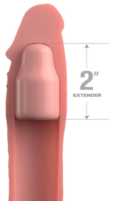 Manson prelungitor pentru penis din silicon elastic, cu inel 2" Silicone X-tension with Strap (20.3cm) - Img 2