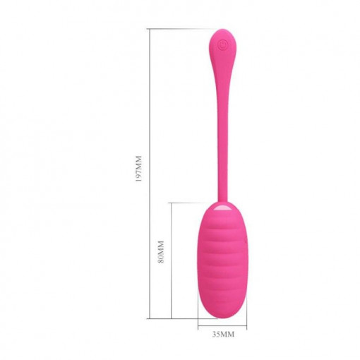 Ou vibrator din silicon moale Pretty Love Kirk Pink 8cm - Img 3