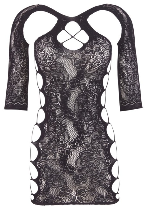 Rochie din plasa cu un chilotel din dantela, Orion, black - S/L - Img 2
