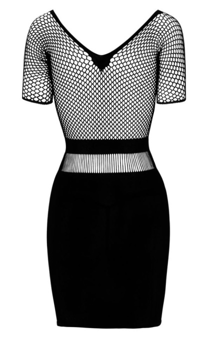 Rochie neagra, stransa pe corp, confectionata din plasa grosiera, Orion - S/L - Img 4