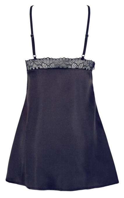 Rochie scurta, usor evazata, din satin cu dantela si chilotel asortat Cottelli Collection - S - Img 5