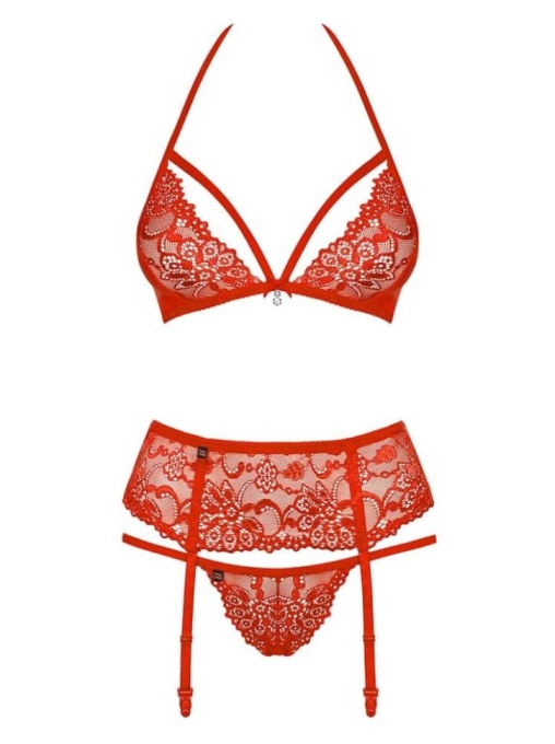 Set 3 piese Obsessive, 838-SEG-3, red - S/M - Img 3