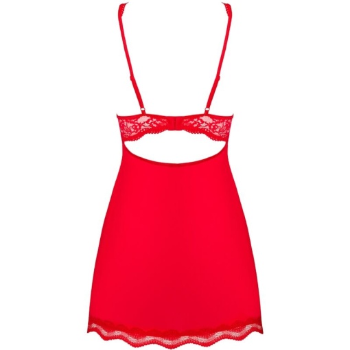 Set lenjerie Babydool si chiloti tanga Rosu marime S/M OBSESSIVE - Img 2