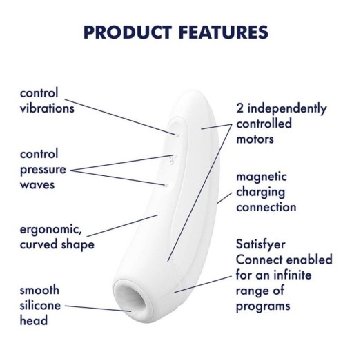 Stimulator clitoridian de ultima generatie SATISFYER Curvy 1 Vibrator Air Pulse - Img 4