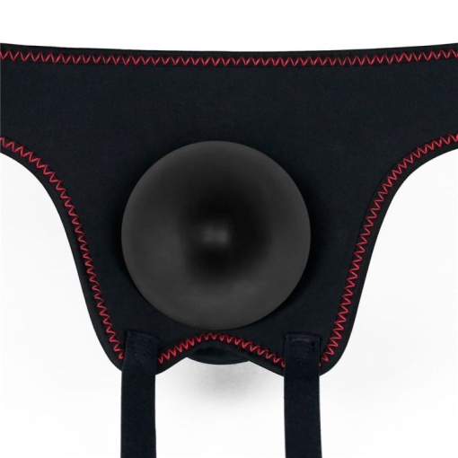 Strap-on cu ham si curea reglabile, prevazut cu un vibrator realist Black (20cm) - Img 4