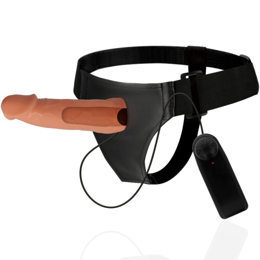 Strap-on cu prelungitor penis HARNESS ATTRACTION - Willian Hollow Harness cu Vibrator 17 cm x 4.5 cm - Img 2