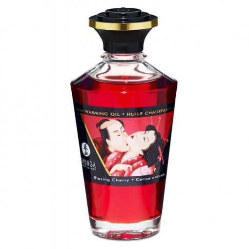Ulei de masaj cu efect de incalzire Shunga Aphrodisiac Warming Oil Blazing Cherry 100 ML - Img 2