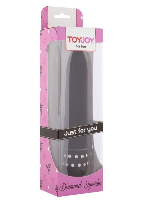 V ibrator clasic elegant cu finisaj satinat Diamond Superbe Vibe, Black (15.5cm) - Img 2