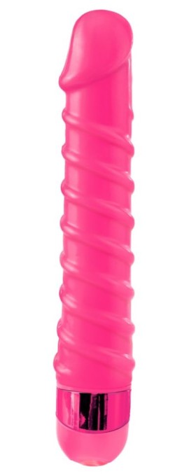 Vibrator clasic subtire cu gland pronuntat si vibratie Candy Twirl Massager (16,2 cm) - Img 2