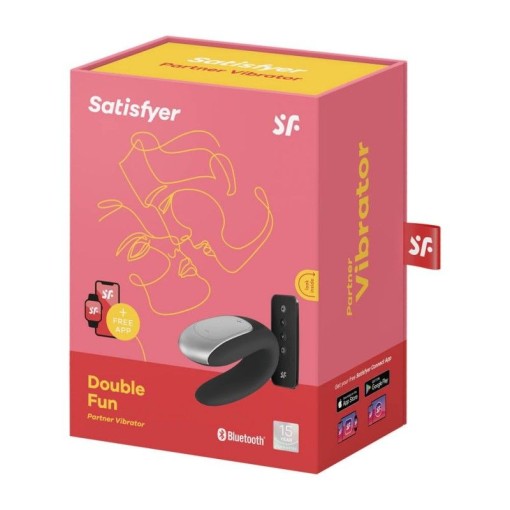 Vibrator cupluri SATISFYER Double Fun (Black) cu telecomanda - Img 4