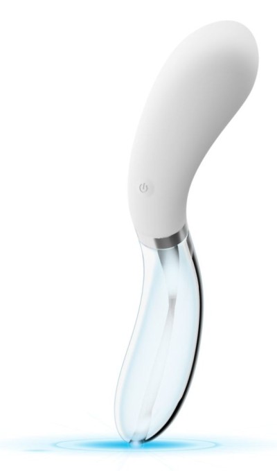 Vibrator curbat cu 10 moduri de vibrație Curve LED Vibrator (20,5 cm) Glass/Silicone - Img 3