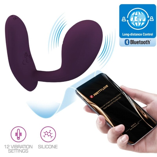 Vibrator G-Spot din silicon, cu aplicatie PRETTY LOVE BAIRD LILA - Img 8