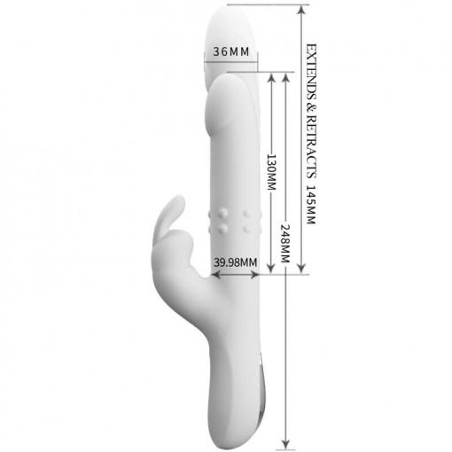 Vibrator Rabbit cu vibrații, împingeri și rotații PRETTY LOVE – REESE (24.8cm) - Img 8