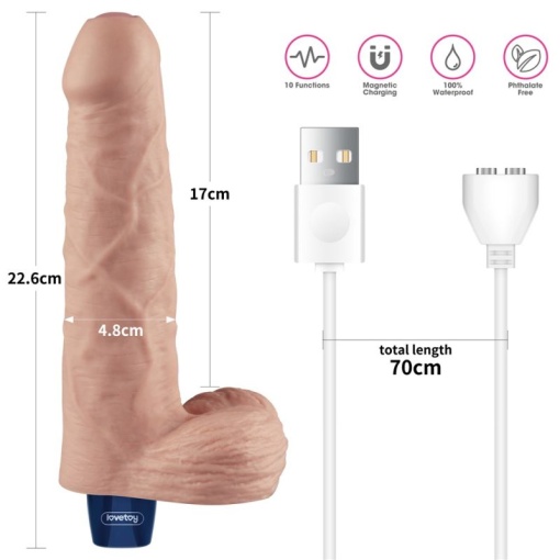 Vibrator realist 9" REAL SOFTEE Rechargeable 22cm - Img 6