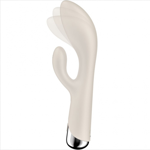 Vibrator rotativ cu stimulare punct G si clitoris Satisfyer Spinning Rabbit 1 Beige