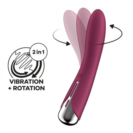 Vibrator rotativ pentru punctul G cu 5 viteze Satisfyer Spinning Vibe 1, red - Img 2