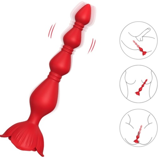 Vibrator si plug anal cu vibratii ARMONY - PINK VIBRATOR PAGODA 9 moduri de vibratii - Img 2