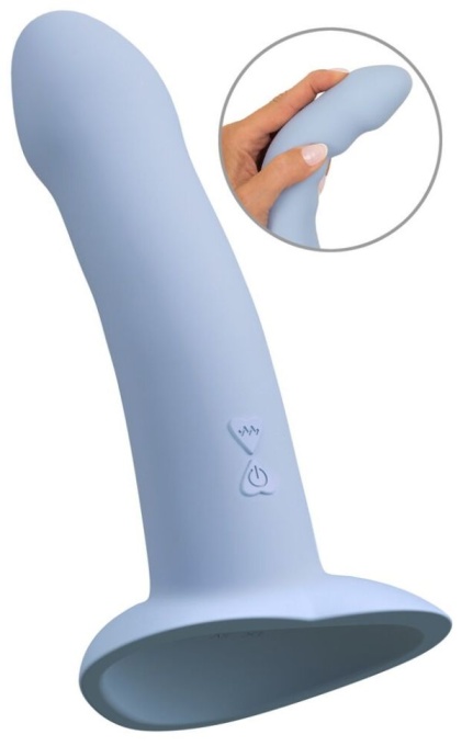 Vibrator Silicon Heart Guy Blue 17cm - Img 3