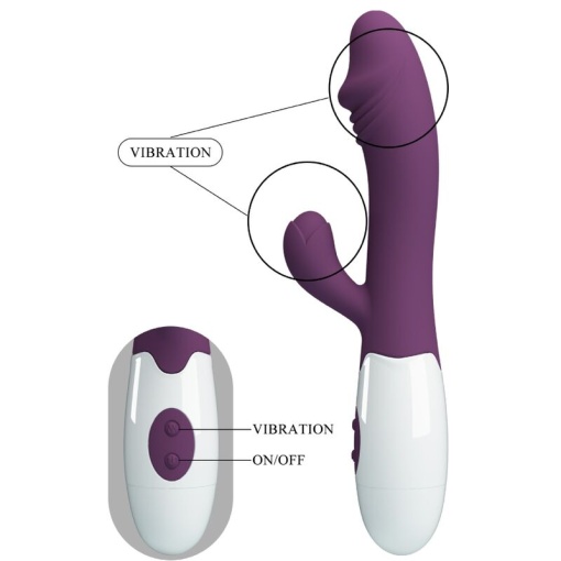 Vibrator stimulator punct G si clitoris Pretty Love - Snappy G-Spot Vibrator Purple 30 funcții de vibrație - Img 8