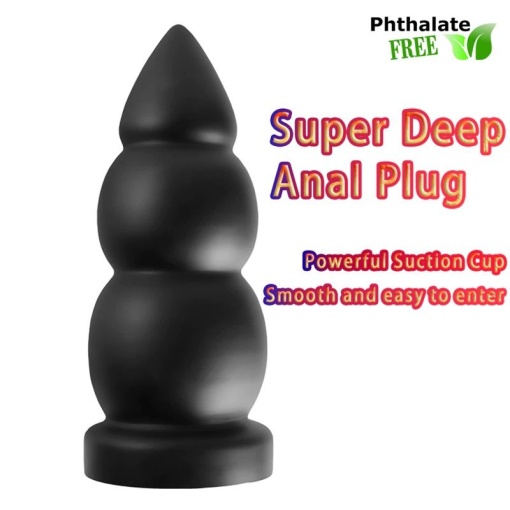 X-MEN Butt Plug Black 24.3cm x 9.4cm - Img 3